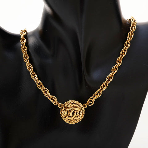 CHANEL COCO Mark round Necklace gold WS21560