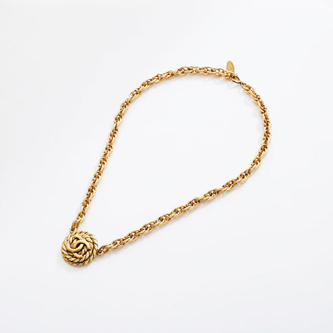 CHANEL COCO Mark round Necklace gold WS21560