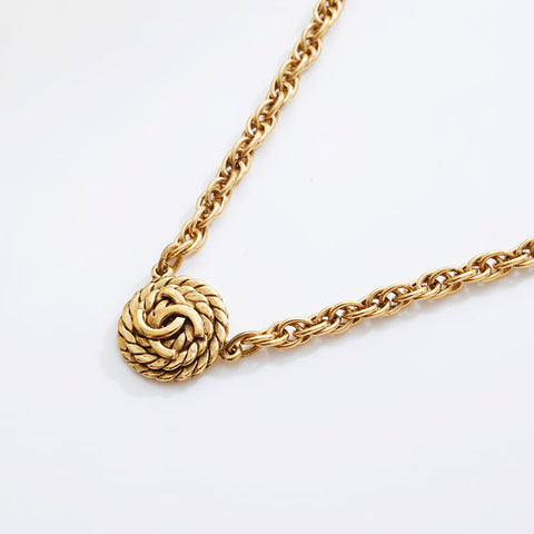 CHANEL COCO Mark round Necklace gold WS21560