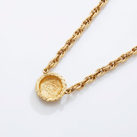 CHANEL COCO Mark round Necklace gold WS21560