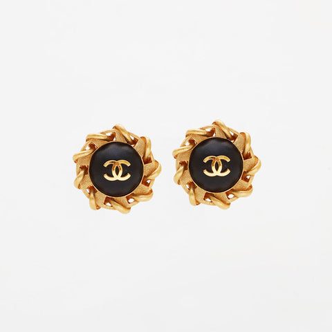 CHANEL 94P 1994 COCO Mark Earring gold WS21561