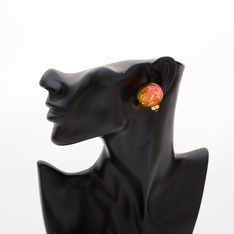 CHANEL 97P 1997 Camellia Icon Motif Earring gold WS21562