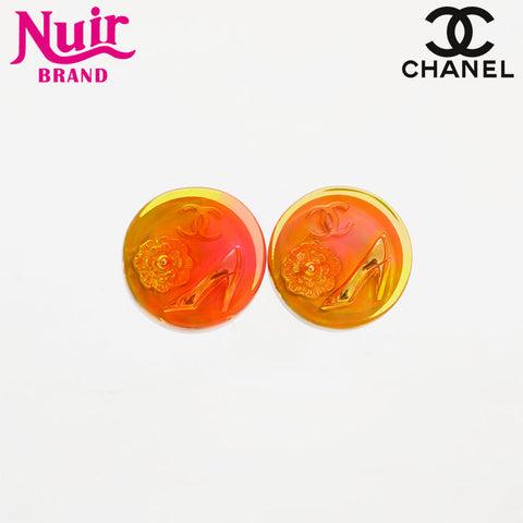 CHANEL 97P 1997 Camellia Icon Motif Earring gold WS21562