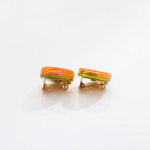 CHANEL 97P 1997 Camellia Icon Motif Earring gold WS21562