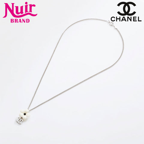 CHANEL 05A 2005 Camellia COCO Mark Necklace Silver WS21571