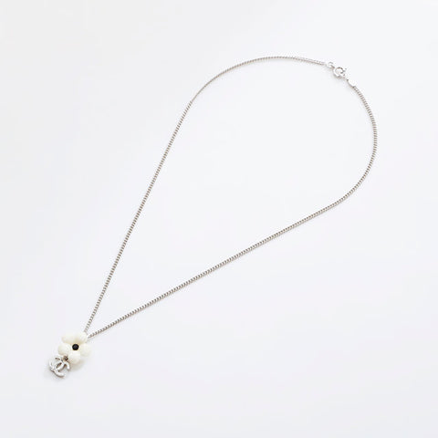 CHANEL 05A 2005 Camellia COCO Mark Necklace Silver WS21571