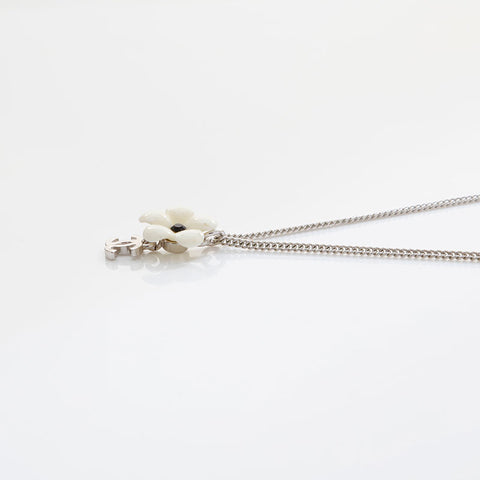 CHANEL 05A 2005 Camellia COCO Mark Necklace Silver WS21571