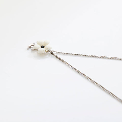 CHANEL 05A 2005 Camellia COCO Mark Necklace Silver WS21571