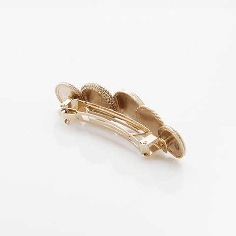 CHANEL B14P 2014 Camellia Coin Barrette hair accessory gold WS21572