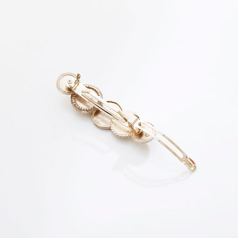CHANEL B14P 2014 Camellia Coin Barrette hair accessory gold WS21572