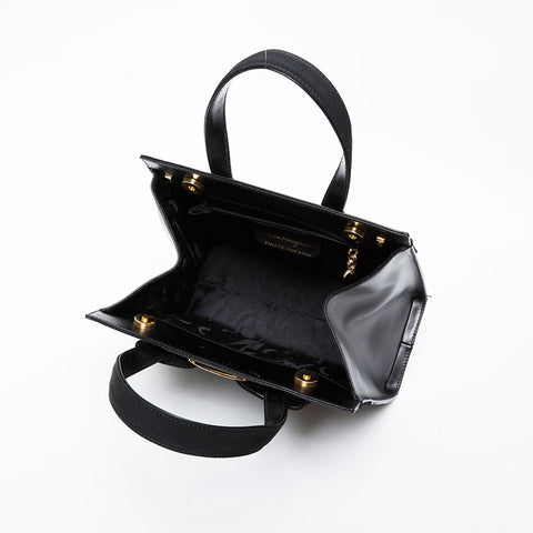 Salvatore Ferragamo Vara Leather 2way Handbag black WS21574