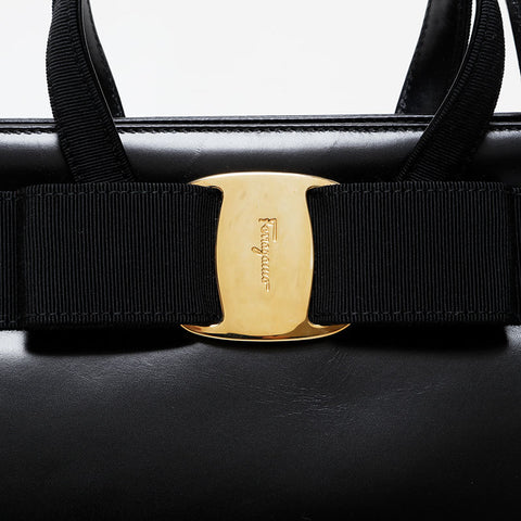 Salvatore Ferragamo Vara Leather 2way Handbag black WS21574