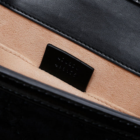 GUCCI Sylvie GG Supreme Velour Small 2-Way Bag Shoulder Bag black WS21575
