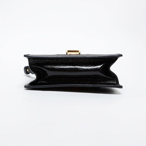 GUCCI Sylvie GG Supreme Velour Small 2-Way Bag Shoulder Bag black WS21575