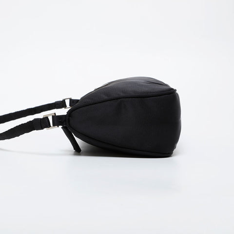 PRADA Triangle Logo Nylon Mini Pouch Handbag black WS21576