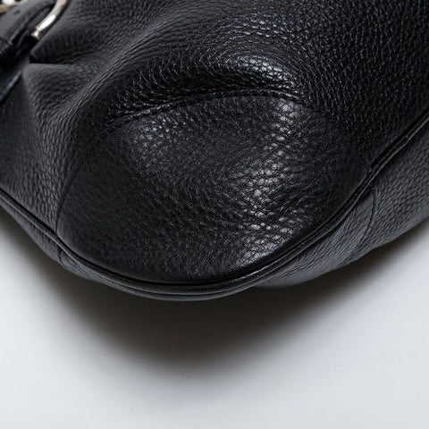 Salvatore Ferragamo Gancini leather Shoulder Bag black WS21577