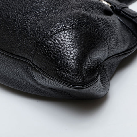 Salvatore Ferragamo Gancini leather Shoulder Bag black WS21577