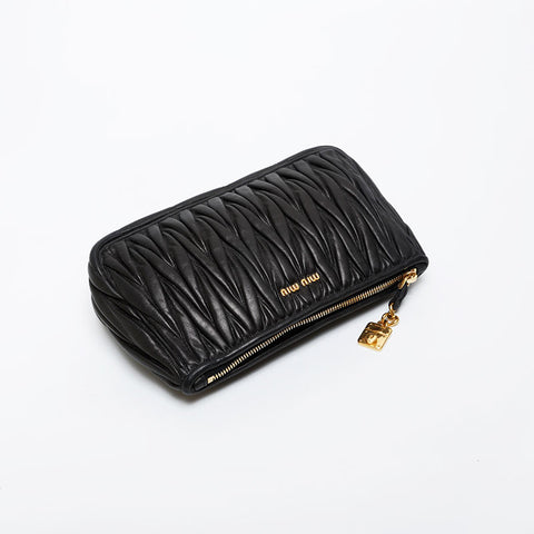 Miu Miu Materasse leather Clutch bag black WS21579
