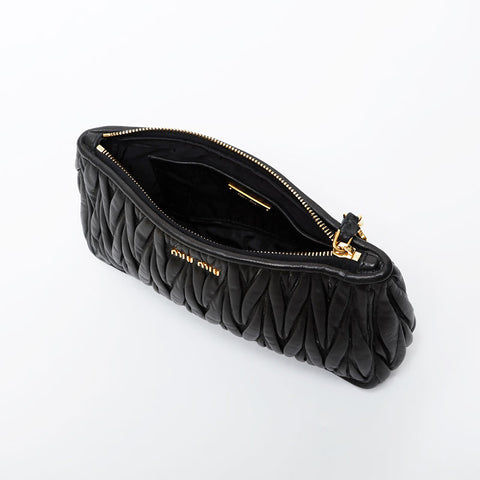 Miu Miu Materasse leather Clutch bag black WS21579