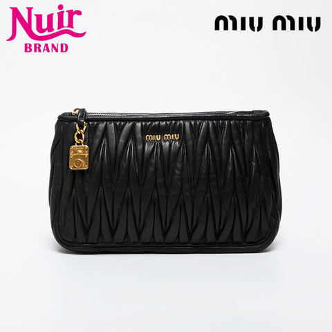 Miu Miu Materasse leather Clutch bag black WS21579