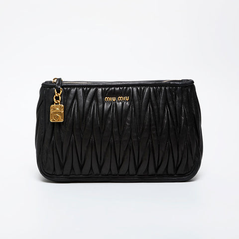 Miu Miu Materasse leather Clutch bag black WS21579