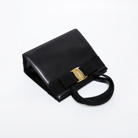Salvatore Ferragamo Vara Leather 2way Handbag black WS21580