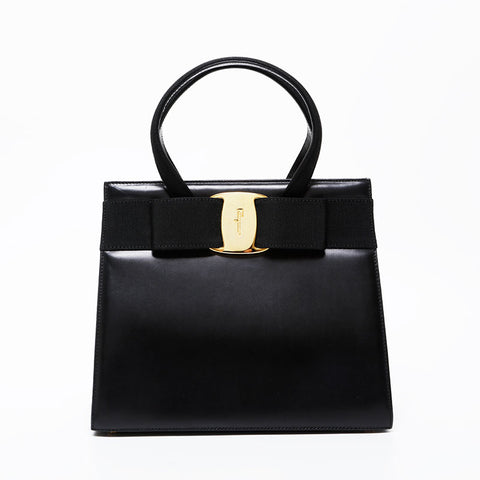 Salvatore Ferragamo Vara Leather 2way Handbag black WS21580