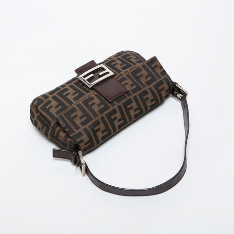 FENDI Zucca mamma bucket Shoulder Bag Brown WS21581