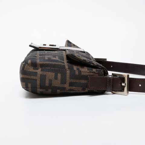 FENDI Zucca mamma bucket Shoulder Bag Brown WS21581