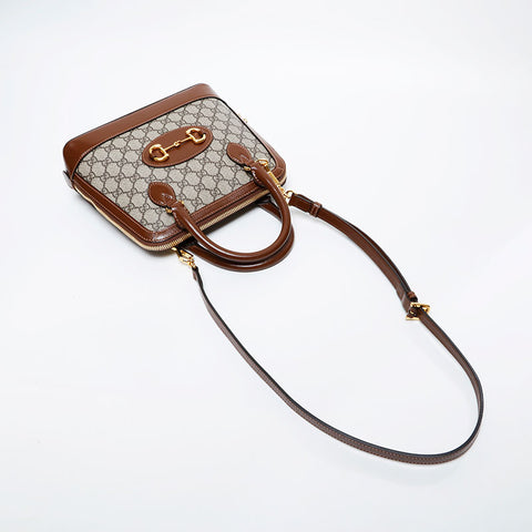 GUCCI GG Supreme 2-way Horsebit Shoulder Bag Brown WS21582