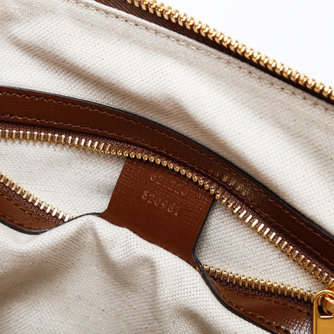 GUCCI GG Supreme 2-way Horsebit Shoulder Bag Brown WS21582
