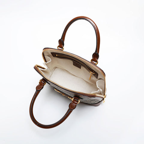GUCCI GG Supreme 2-way Horsebit Shoulder Bag Brown WS21582