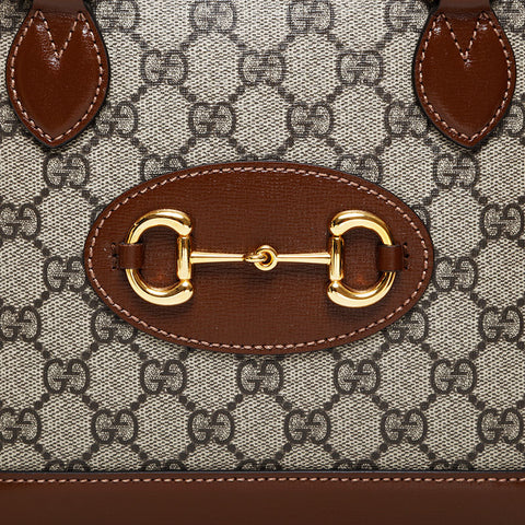 GUCCI GG Supreme 2-way Horsebit Shoulder Bag Brown WS21582