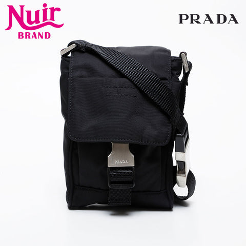 PRADA Phone case nylon pouch Shoulder Bag black WS21584