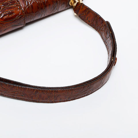 Salvatore Ferragamo Gancini embossed leather Shoulder Bag Brown WS21585