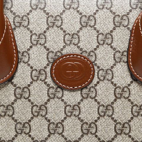 GUCCI GG Supreme 2-way tote Handbag Brown WS21586