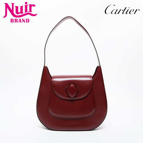 CARTIER Leather Must Line one belt Shoulder Bag Red WS21587