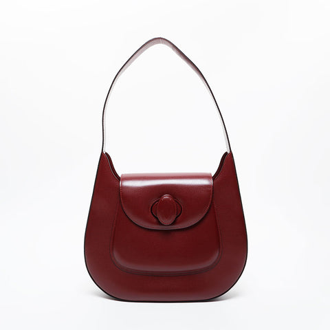 CARTIER Leather Must Line one belt Shoulder Bag Red WS21587