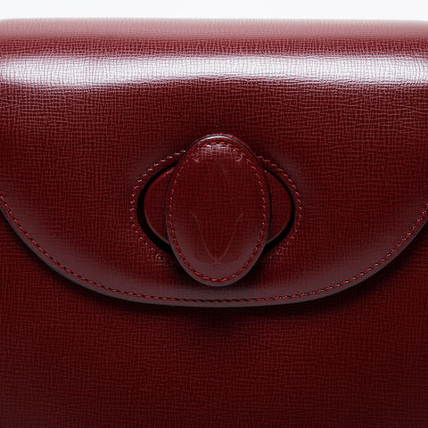 CARTIER Leather Must Line one belt Shoulder Bag Red WS21587