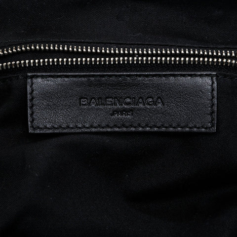 BALENCIAGA 皮革绒面革摇滚背包日用包黑色 WS21590