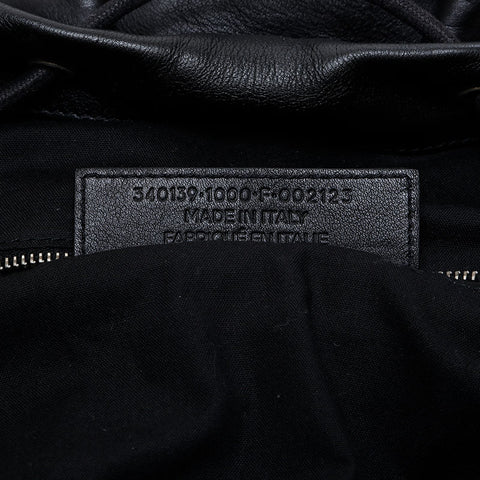 BALENCIAGA 皮革绒面革摇滚背包日用包黑色 WS21590