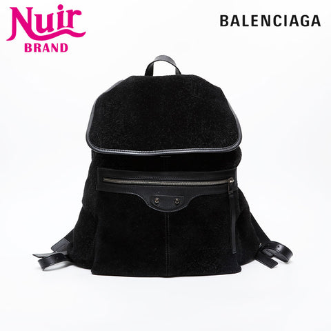 BALENCIAGA Leather Suede Rock Backpack Â· Daypack black WS21590