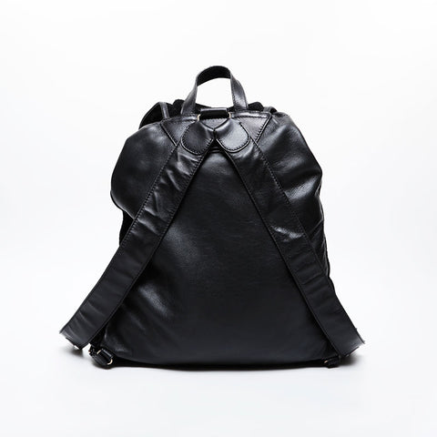 BALENCIAGA 皮革绒面革摇滚背包日用包黑色 WS21590