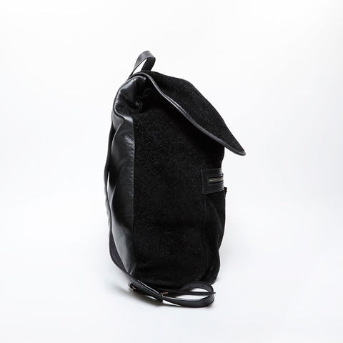 BALENCIAGA 皮革绒面革摇滚背包日用包黑色 WS21590