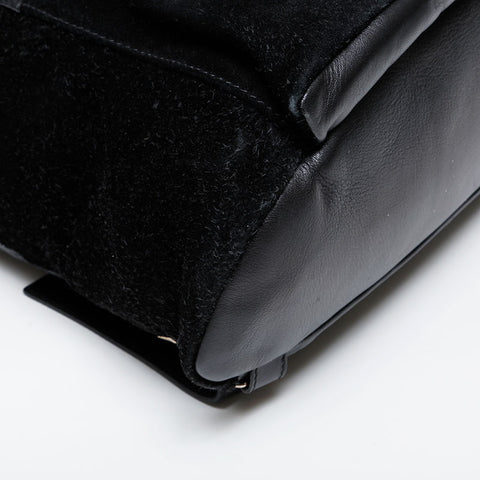 BALENCIAGA 皮革绒面革摇滚背包日用包黑色 WS21590