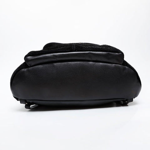 BALENCIAGA 皮革绒面革摇滚背包日用包黑色 WS21590