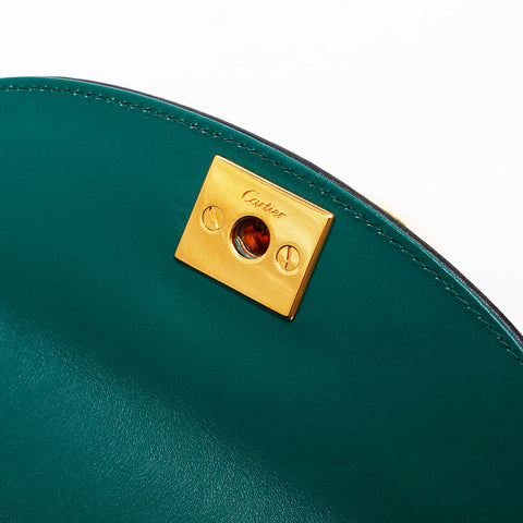 カルティエ CARTIER パンテール レザー ポーチ付き ハンドバッグ ブラック WS21591