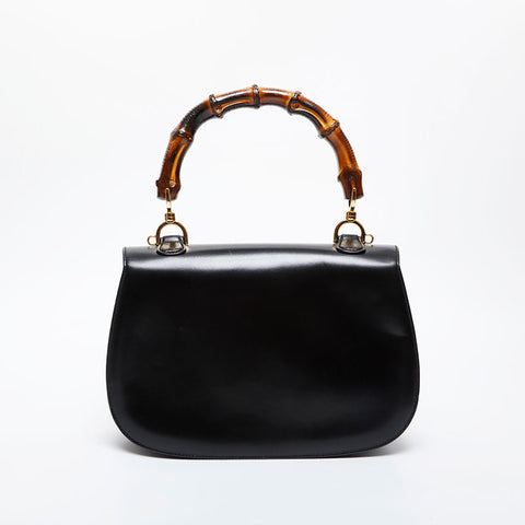 GUCCI Bamboo 2way Handbag black WS21595