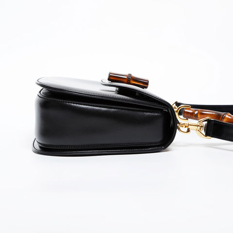 GUCCI Bamboo 2way Handbag black WS21595