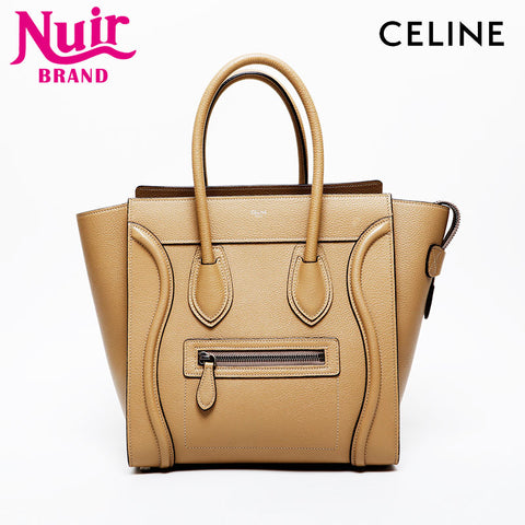 CELINE Luggage Leather Handbag Brown WS21596
